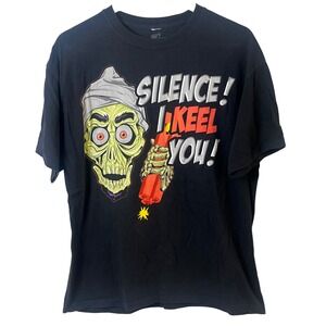 Jeff Dunham Silence Ikeel You Graphic Achmed Skeleton Black Comedy‎ Tshirt Large